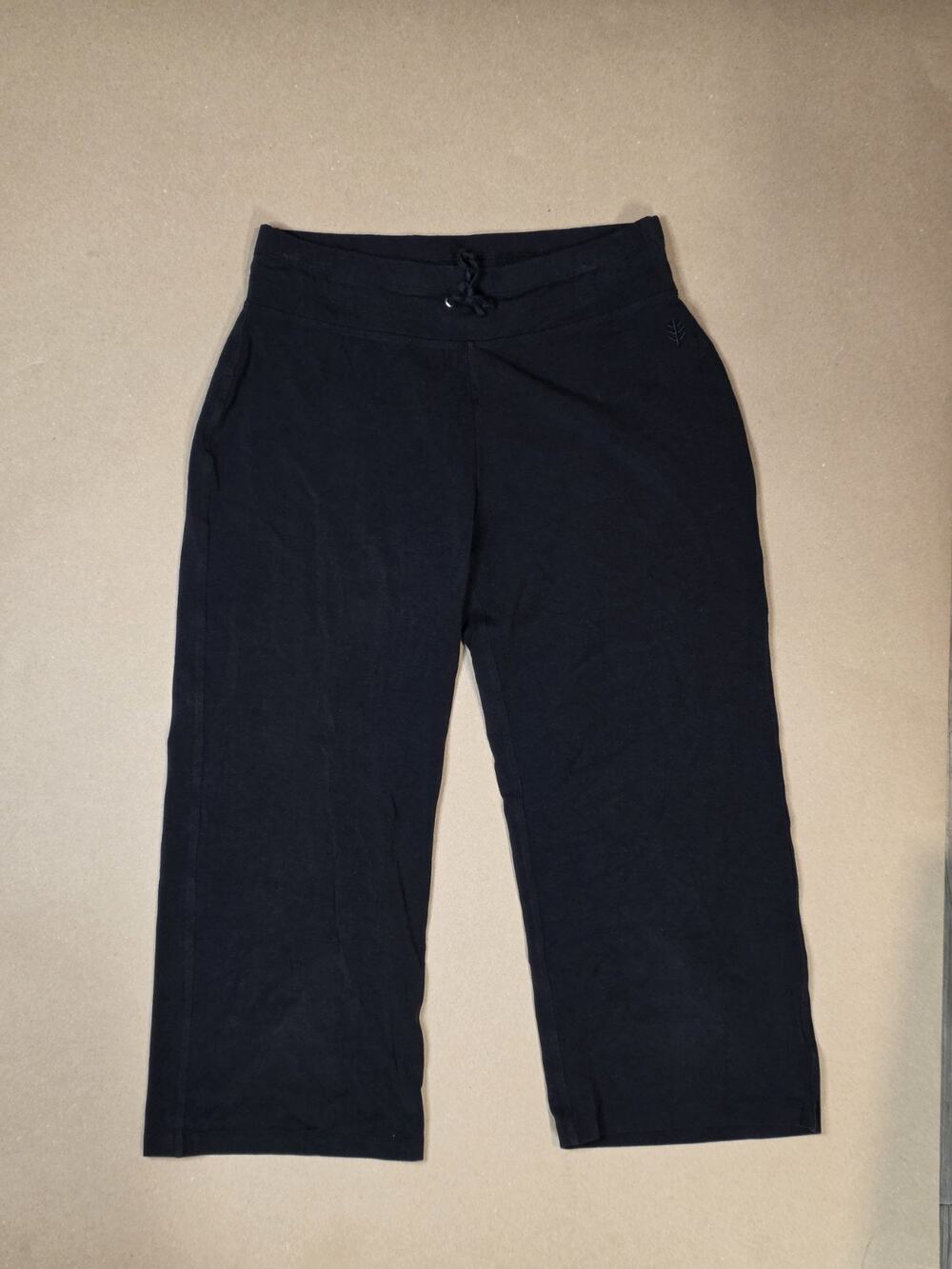 Coolibar Women’s Black Wide Leg Capri Workout Pants Sz Small SPF50 Outdoor